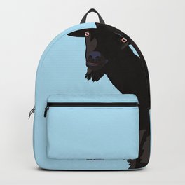 Funny goat looking at you - blue background Backpack