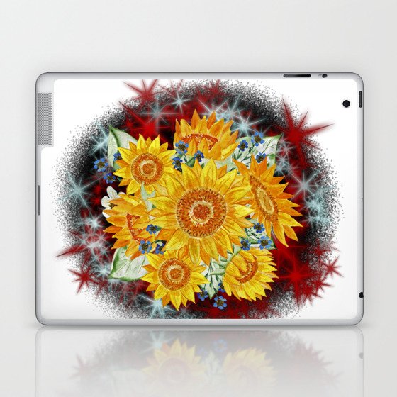 Sunflowers, Backgrounds, flower, flowers t-shit Laptop & iPad Skin