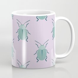 bug illustration seamless pattern | sweet wild garden on mauve background Coffee Mug