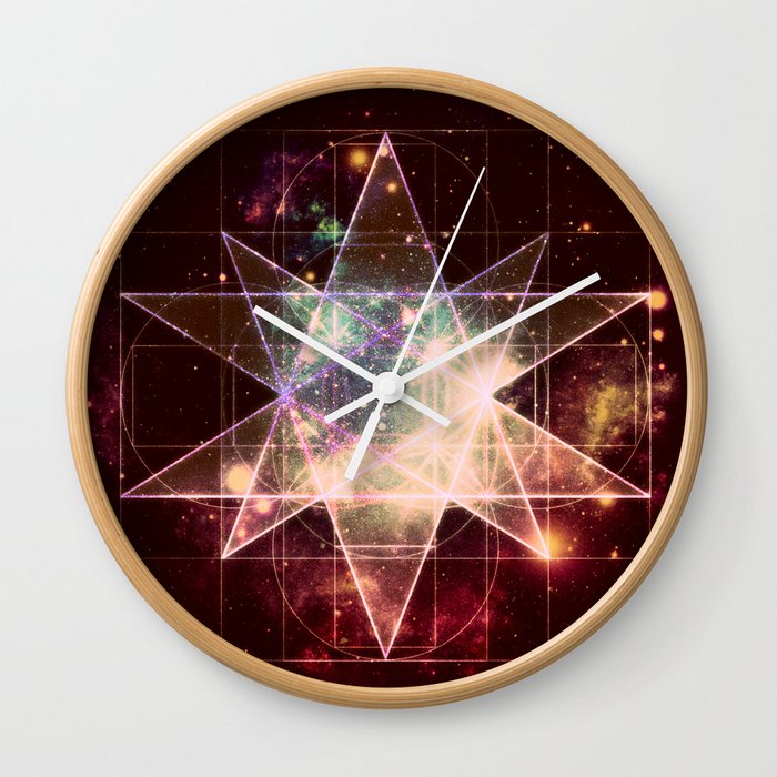 Galaxy Sacred Geometry : Stellated Icoshadron Warmth Wall Clock