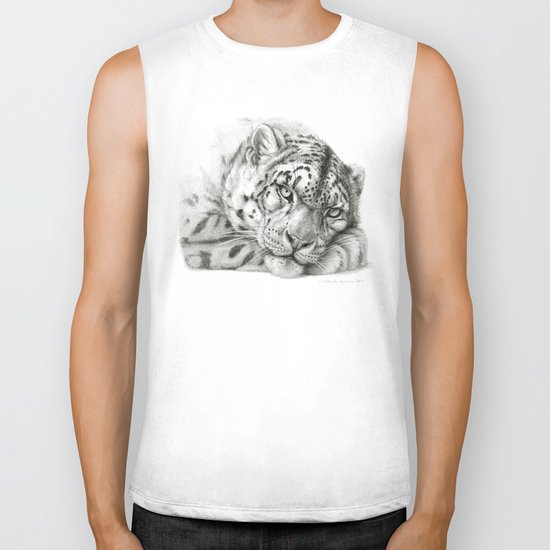 Pensive Snow Leopard G2011-011 Biker Tank