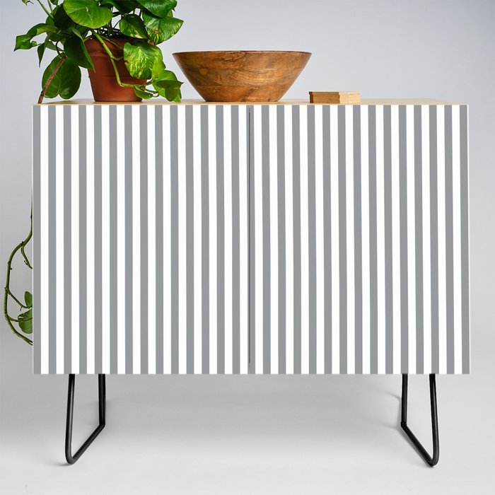 Steely Gray - vertical stripes Credenza