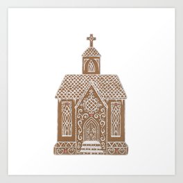 Gingerbread Church Art Print