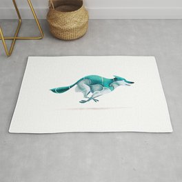 Wolf 4 Rug | Jumping, Dog, Fox, Acrylic, Snow, Pattern, Drawing, Illustration, Foxes, Alfa 