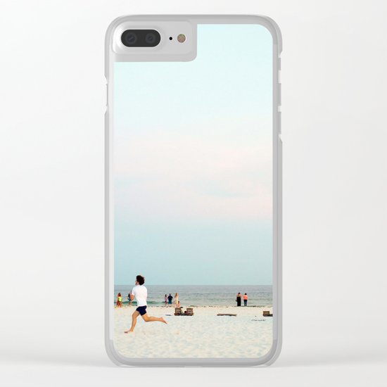 Running Beach Clear iPhone Case