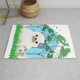 Super cute white two toed Sloth Rug
