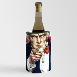 Uncle Sam I Want You With Stars and Stripes Background Wine Chiller