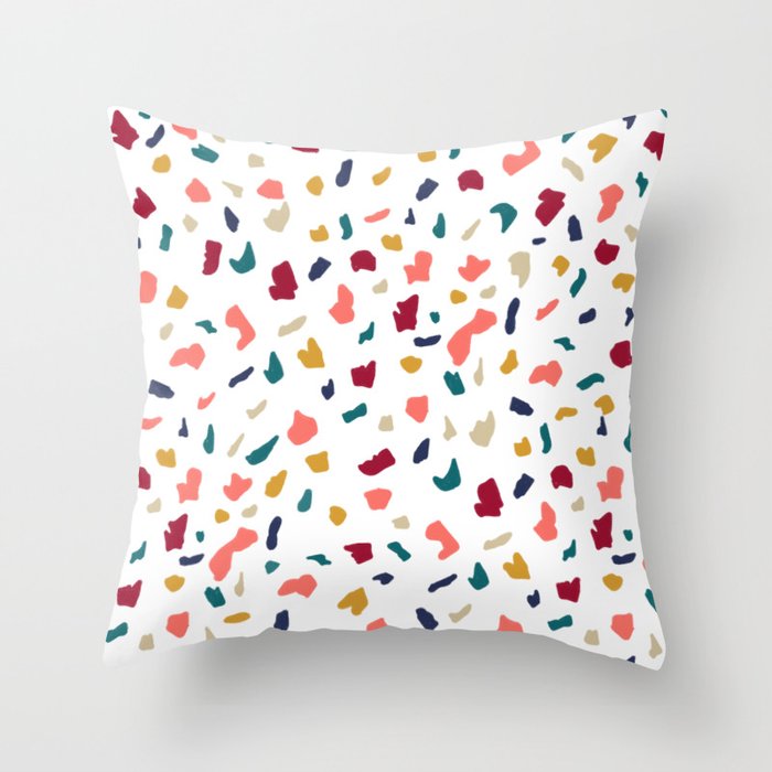 Modern abstract marble mozaic terrazzo pattern Throw Pillow