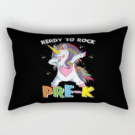 Ready To Rock Pre-K Dabbing Unicorn Rectangular Pillow