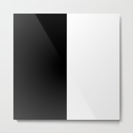 Abstract Black and White Vertical Color Block Metal Print