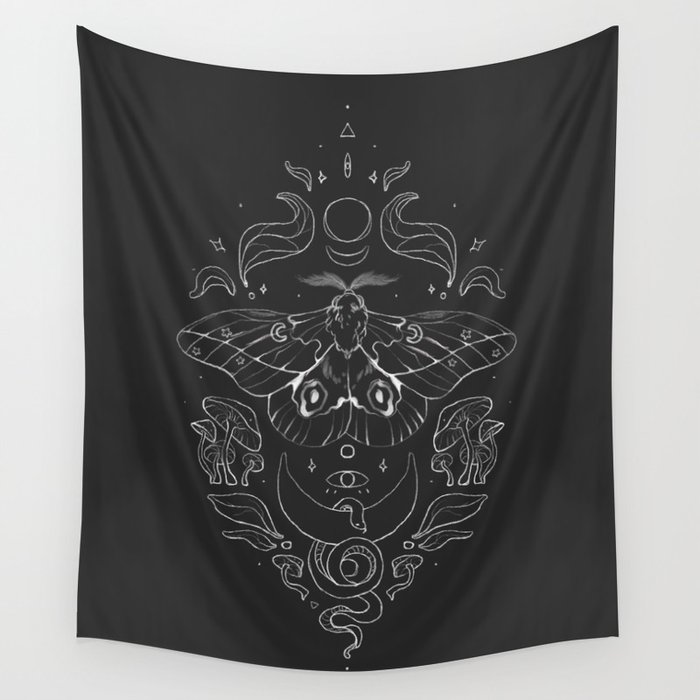 Moon mystical moth Wall Tapestry