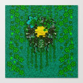 floral moon in the big green shimmering forest Canvas Print