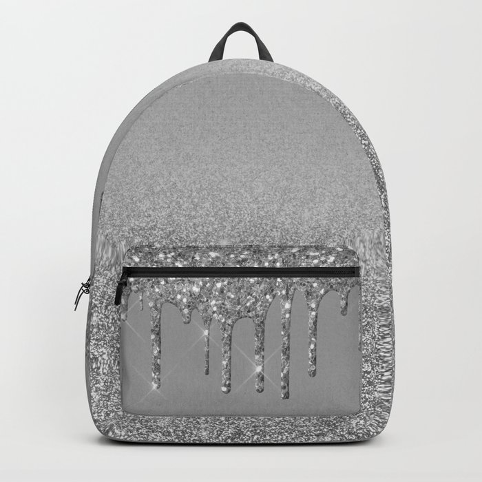 Dripping Silver Glitter  Backpack