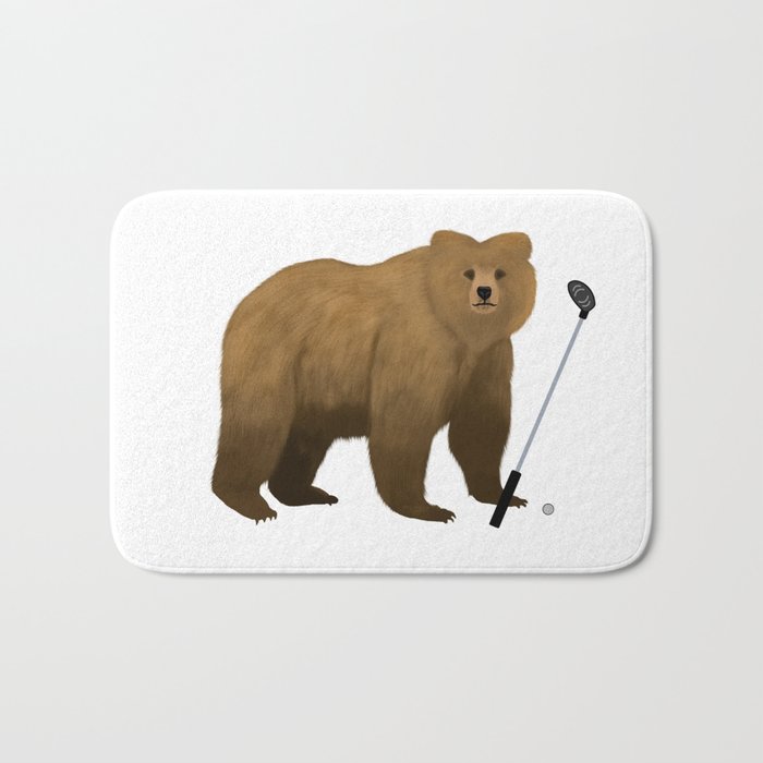 Bear Golf Bath Mat