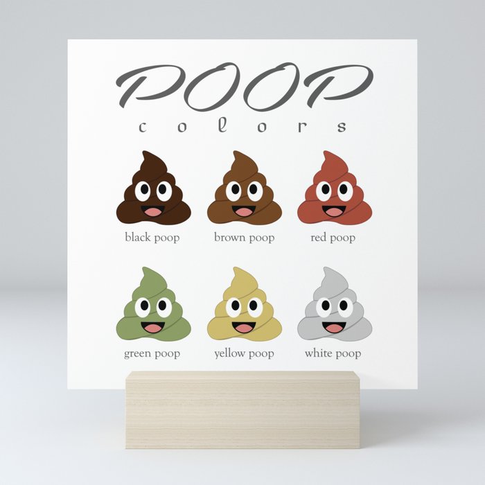 Poop colors- types of different types of faecal matter Mini Art Print