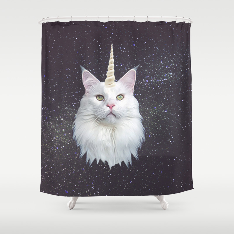Unicorn Cat Shower Curtain By Ohmonday Society6