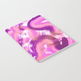 Swirls and Squiggles Abstract Painting - Purple, Magenta and Pink Notebook