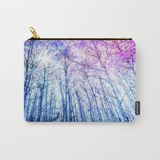 Blue Forest Purple Leaves Carry-All Pouch