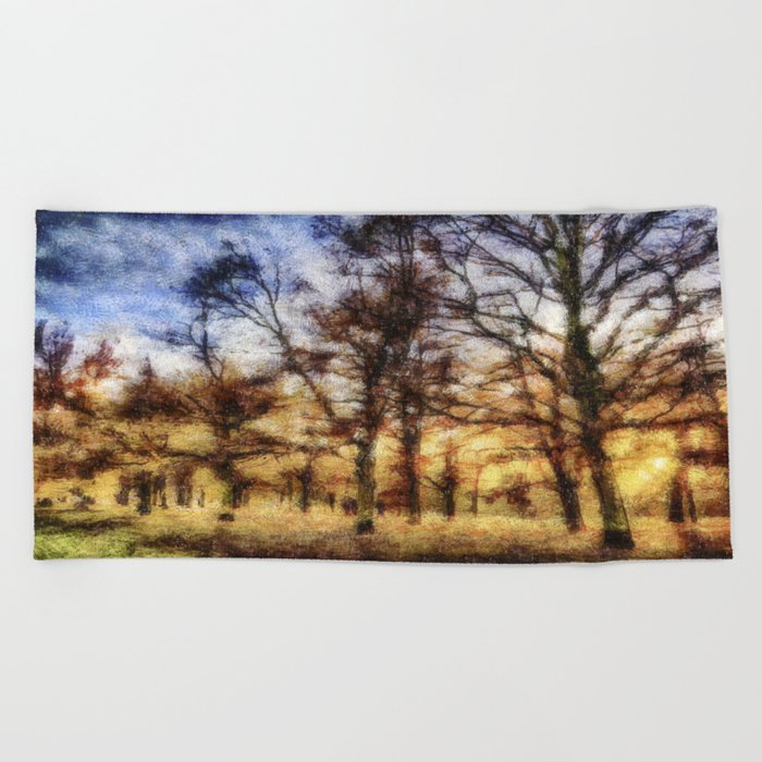 Pastel Sunset Trees Beach Towel By Davidpyatt Society6
