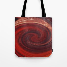 Orange, Red, Brown Abstract Hurricane Shape Design Tote Bag