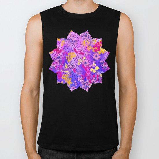 Colorful cherry blossoms Biker Tank