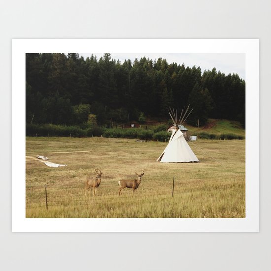 Salida Teepee Deer Art Print