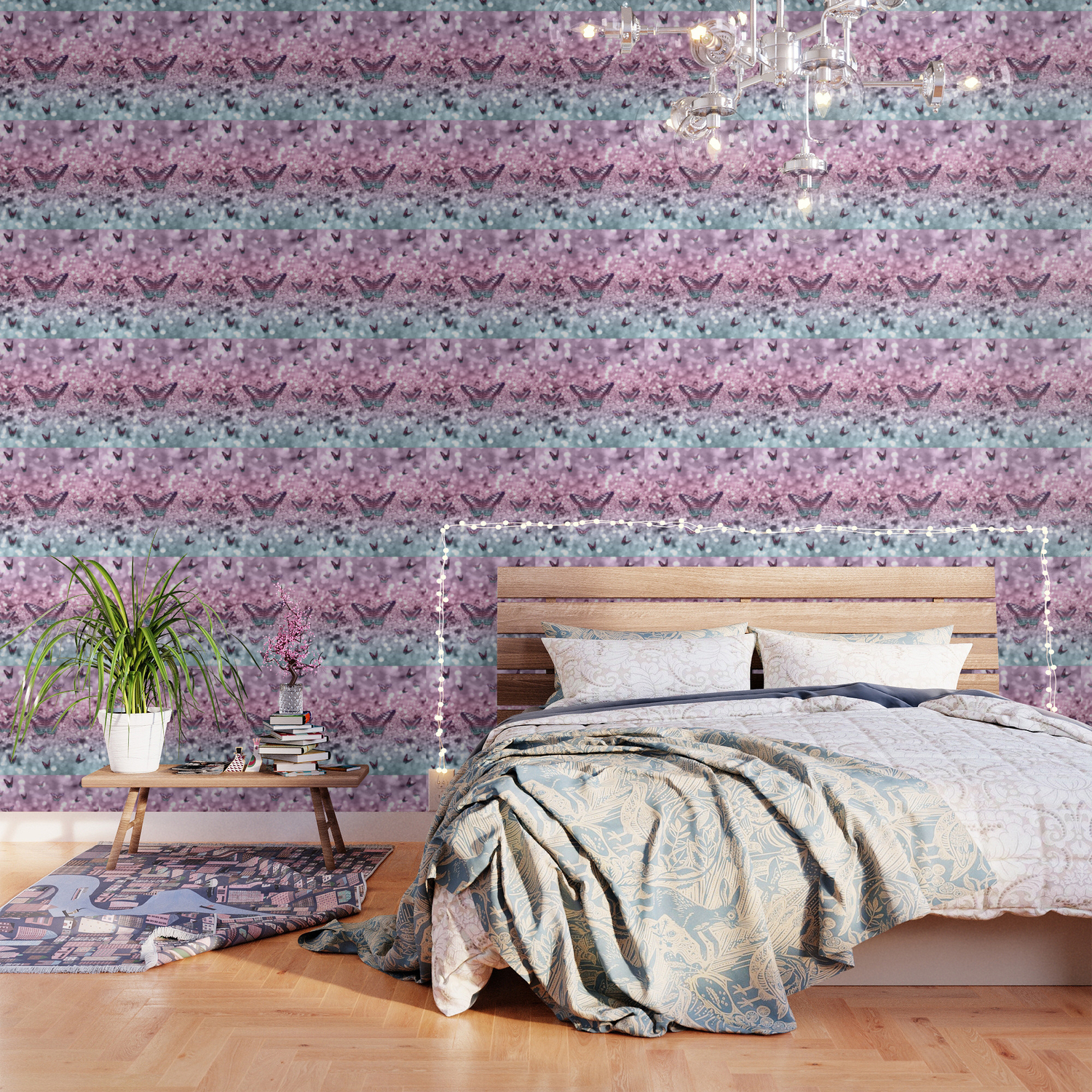 Pastel Unicorn Butterfly Glitter Dream 2 Shiny Decor Art