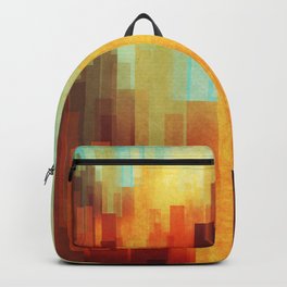 Urban sunset Backpack | Collage, Blue, Rainbow, City, Trend, Digital, Colourful, Fresh, Sunny, Cyan 
