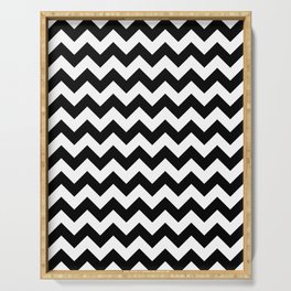 White and Black Horizontal Zigzags Serving Tray