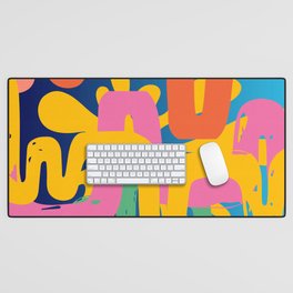 Abstract Tropical Colorful Art  Desk Mat
