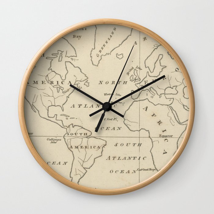 Vintage Map of The World (1794) Wall Clock