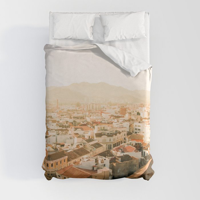 Spain Photography - Malaga Under The Foggy Sky Duvet Cover