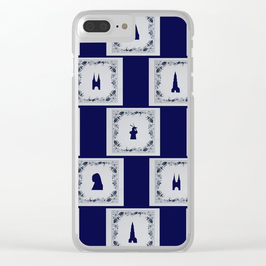 Collage Delft blue tiles Clear iPhone Case