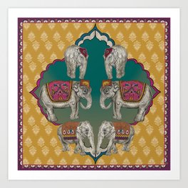 Indian Elephants Art Print