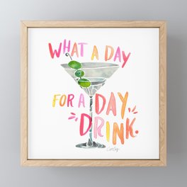 What a Day for a Day Drink – Melon Typography Framed Mini Art Print