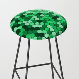 Lime Green & Black Color Hexagon Honeycomb Design Bar Stool