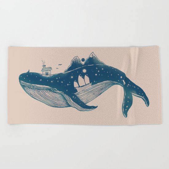 Home (A Whale from Home) Beach Towel