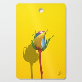 The Mozart Rose Peaceful Creativity Home Atmosphere Framed Wall Art Minimalist Yellow Colorful Rose Cutting Board