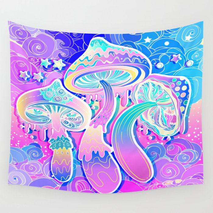 Magic Mushrooms Wall Tapestry