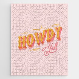 Howdy Y'all | Yellow Orange Pink Jigsaw Puzzle