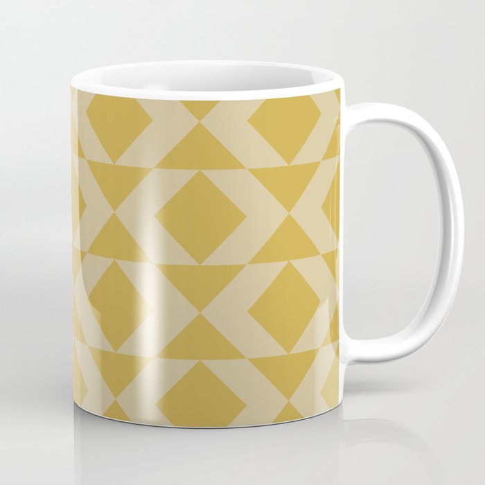 Geometric Pattern in Ochre Yellow Coffee Mug