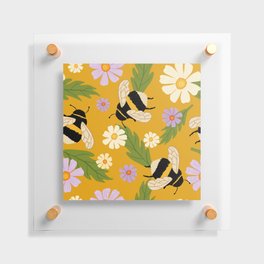 Bee In The Flowers Garden  Floating Acrylic Print
