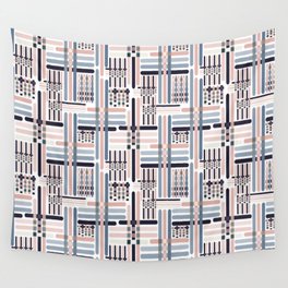 Playful. checks violet and blue Wall Tapestry