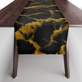 Cracked Space Lava - Glitter Orange Table Runner