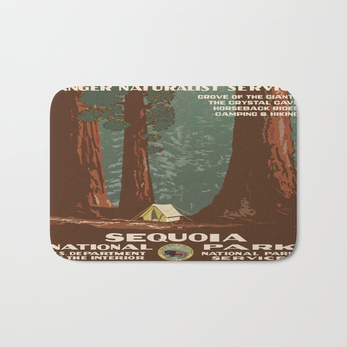 Vintage poster - Sequoia National ParkX Bath Mat