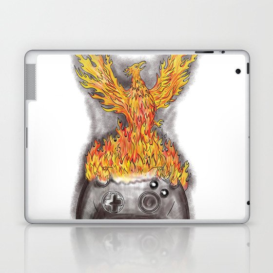Phoenix Rising Over Game Controller Tattoo Laptop & iPad Skin