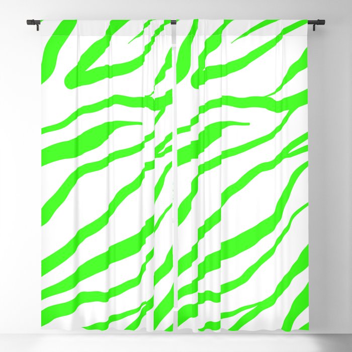 Neon Green Zebra Stripes Blackout Curtain
