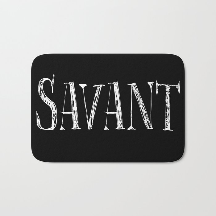 Savant - white on black version Bath Mat