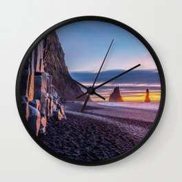 Reynisfjara Black Sand Beach Wall Clock