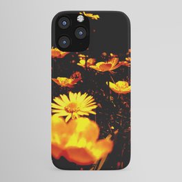 Glow in the Dark Flowers iPhone Case | Nature, Digital, Flowers, Fairycore, Flowerpower, Magic, Curated, Dreamy, Glowing, Yellowflowers 